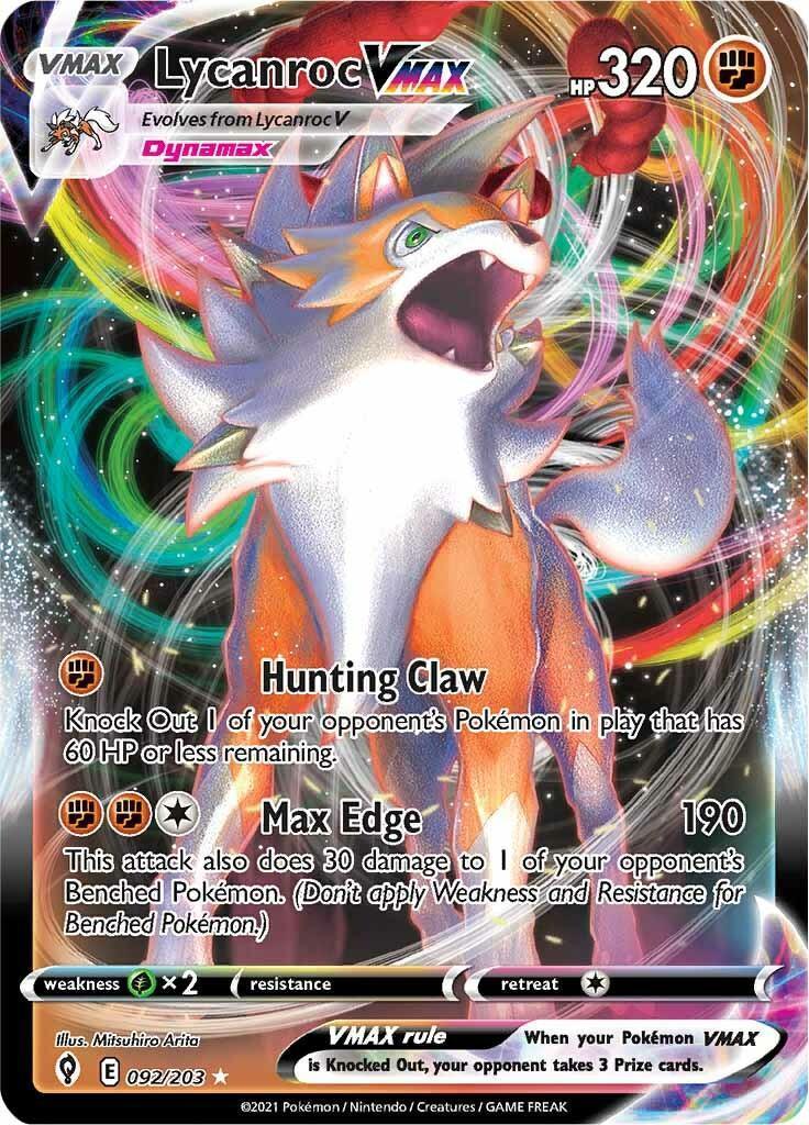 Lycanroc VMAX (092/203) – Sword & Shield: Evolving Skies - Authentic Card