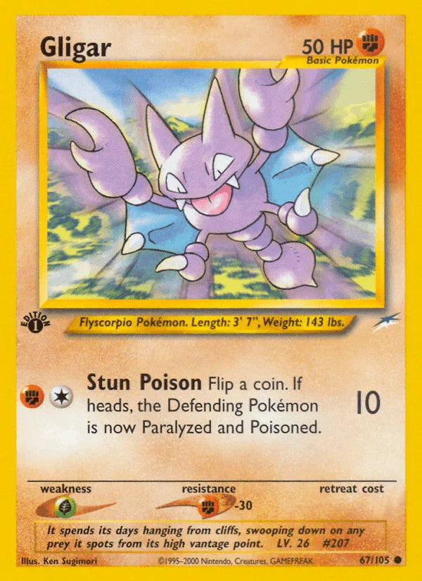 Gligar (67/105) – Neo Destiny 1st Edition - Authentic Card