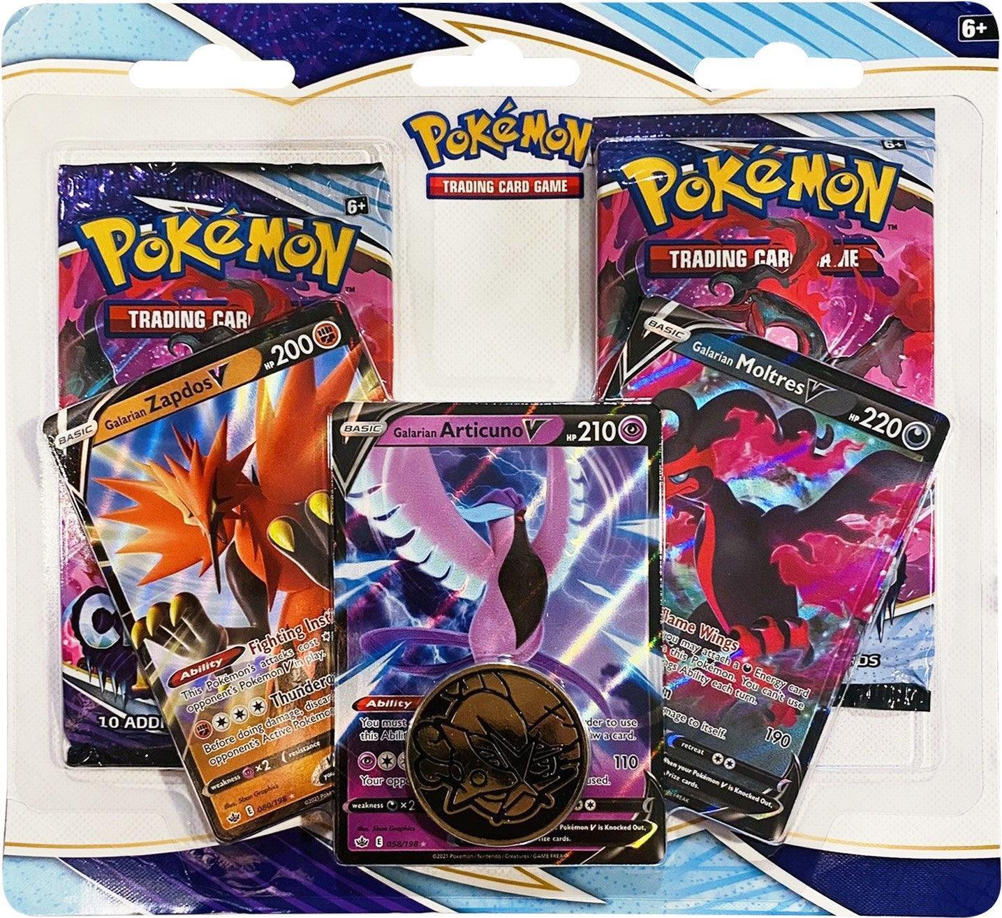 Sword & Shield: Chilling Reign - 2-Pack Blister (Galarian Zapdos V/Articuno V/Moltres V) | Buy Online