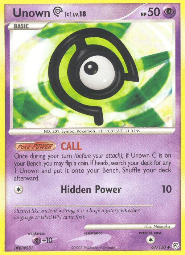 Unown C (67/130) – Diamond & Pearl: Base Set - In Stock Now
