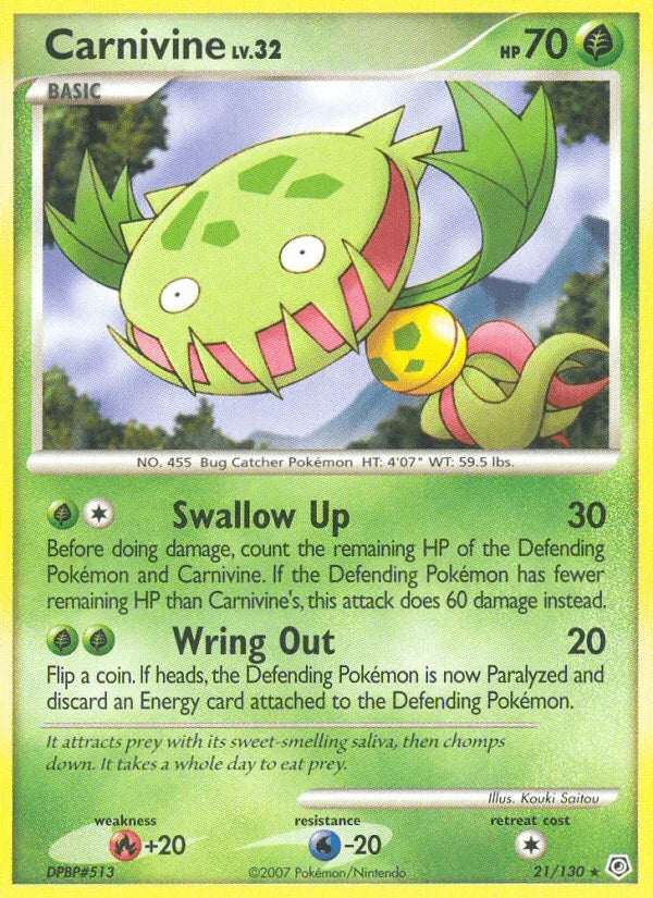 Carnivine (21/130) – Diamond & Pearl: Base Set - Authentic Card