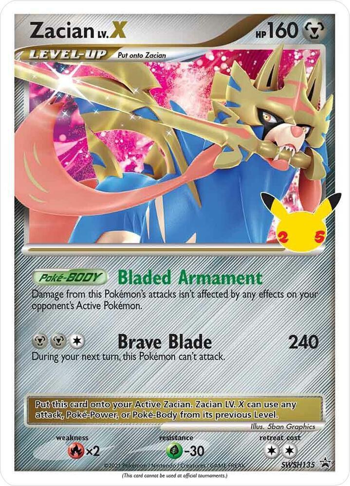 Zacian LV.X (SWSH135) – Sword & Shield: Black Star Promos – For Sale