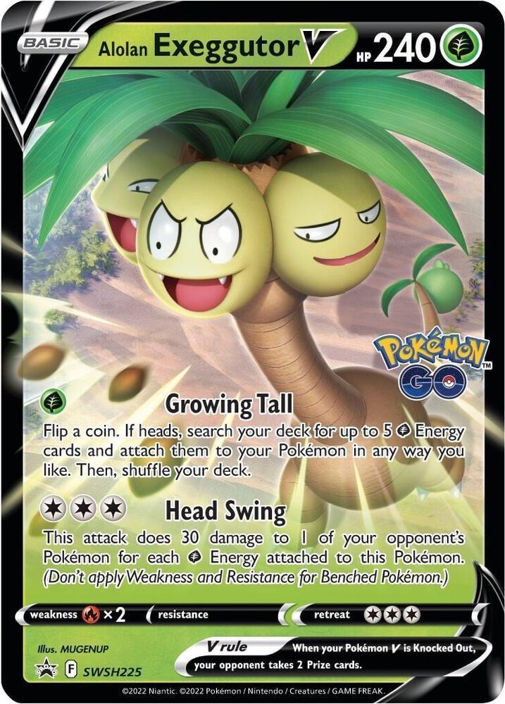 Alolan Exeggutor V (SWSH225) – Sword & Shield: Black Star Promos - Authentic Card