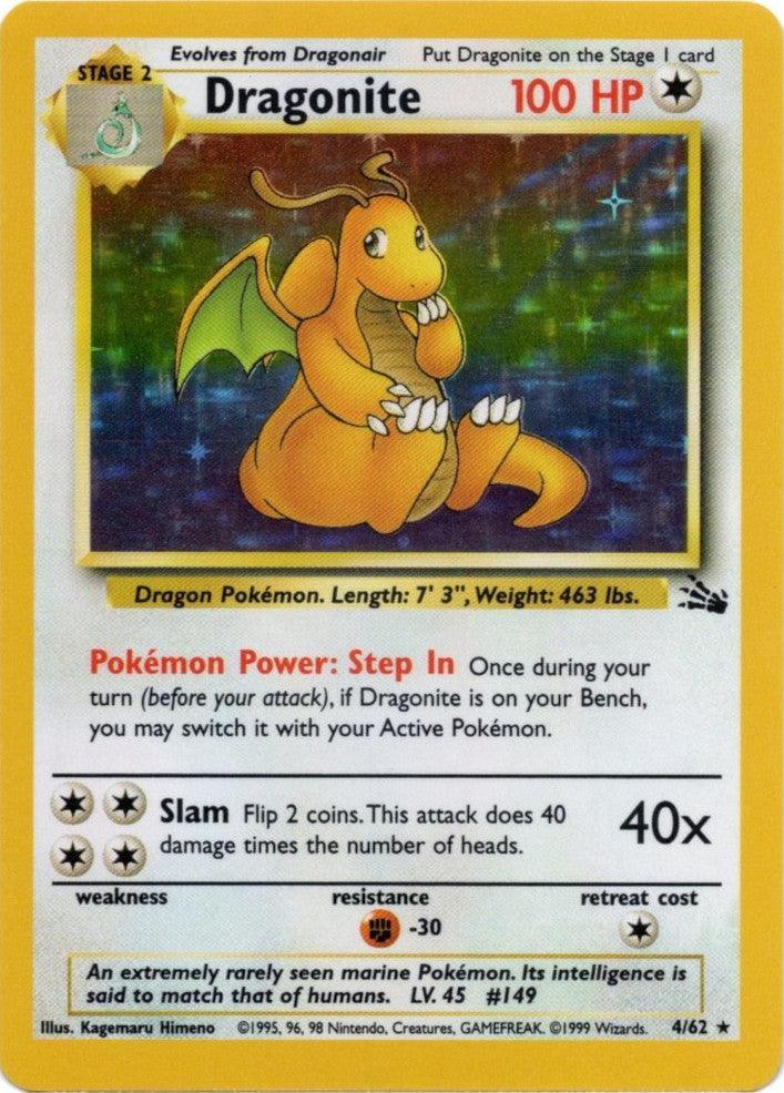 Dragonite (4/62) – Fossil Unlimited - Authentic Card