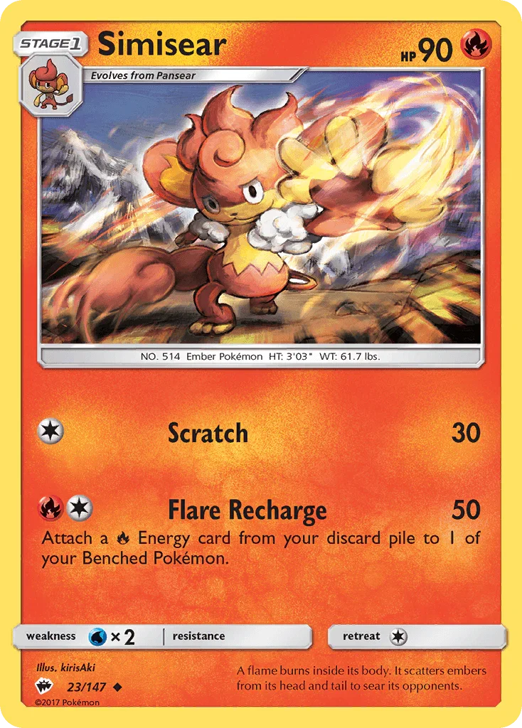 Simisear (23/147) – Sun & Moon: Burning Shadows | Buy Online