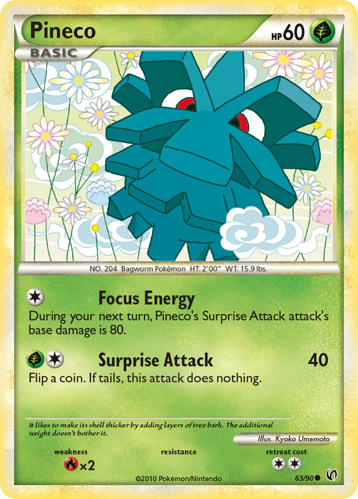 Pineco (63/90) – HeartGold & SoulSilver: Undaunted – For Sale