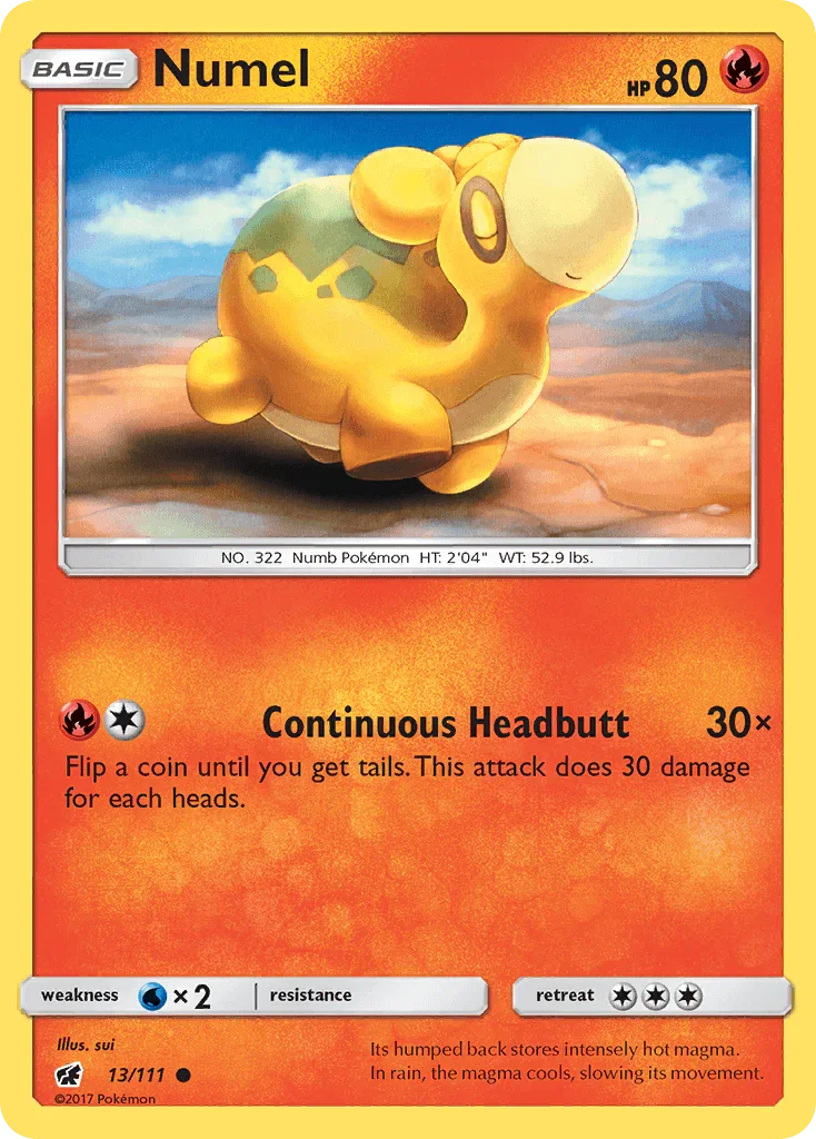 Numel (13/111) – Sun & Moon: Crimson Invasion - Authentic Card
