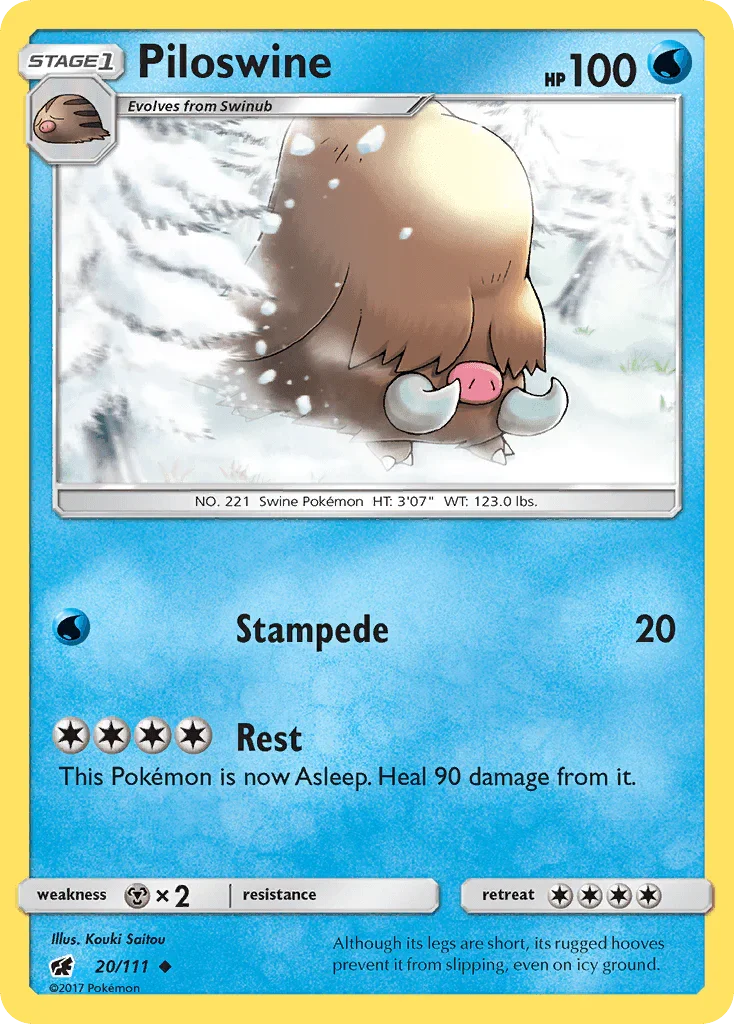 Piloswine (20/111) – Sun & Moon: Crimson Invasion - In Stock Now