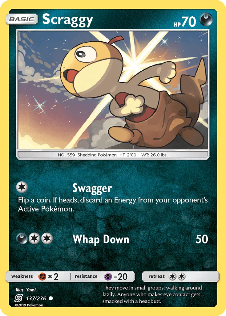 Scraggy (137/236) – Sun & Moon: Unified Minds | Fast Shipping