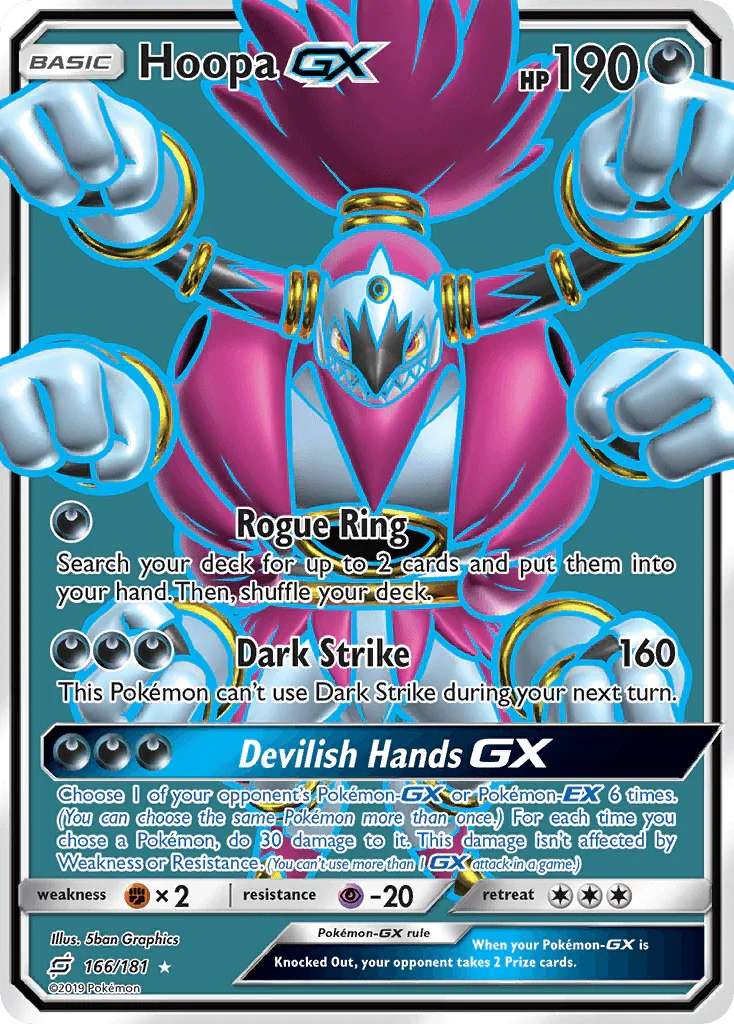 Hoopa GX (166/181) – Sun & Moon: Team Up - Authentic Card