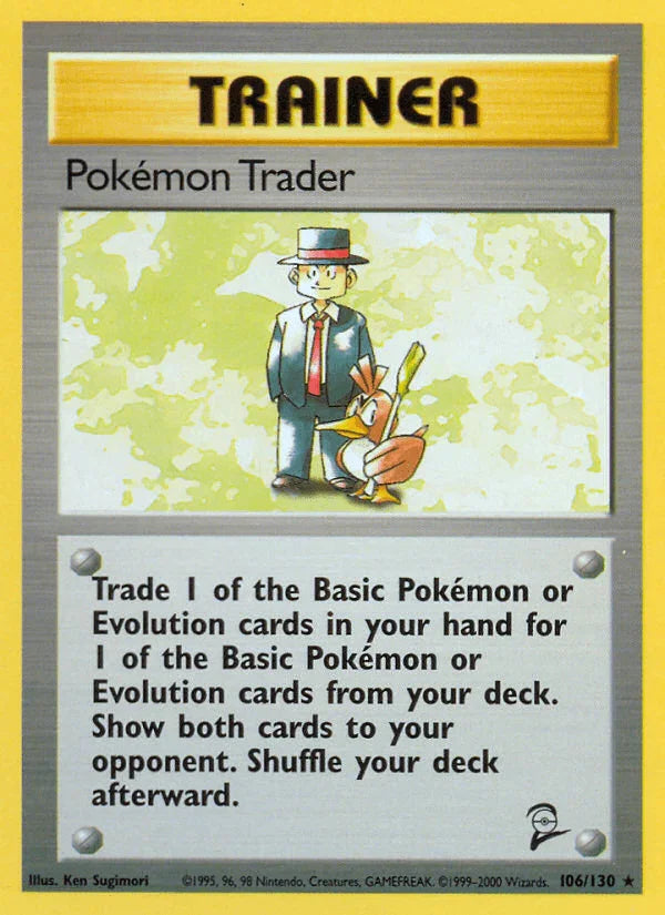 Pokemon Trader (106/130) – Base Set 2 - Authentic Card