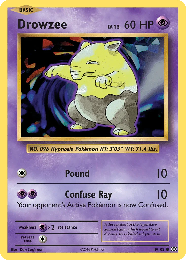 Drowzee (49/108) – XY: Evolutions - Authentic Card