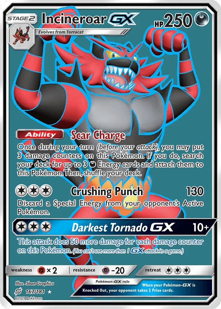 Incineroar GX (167/181) – Sun & Moon: Team Up – For Sale