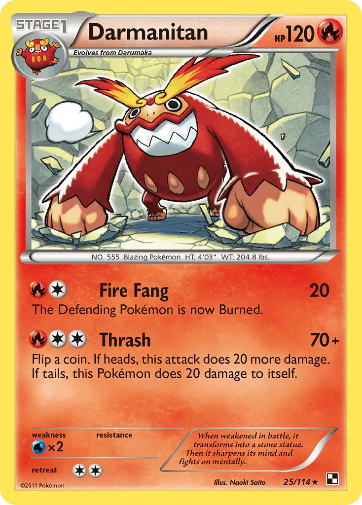 Darmanitan (25/114) – Black & White: Base Set - Authentic Card