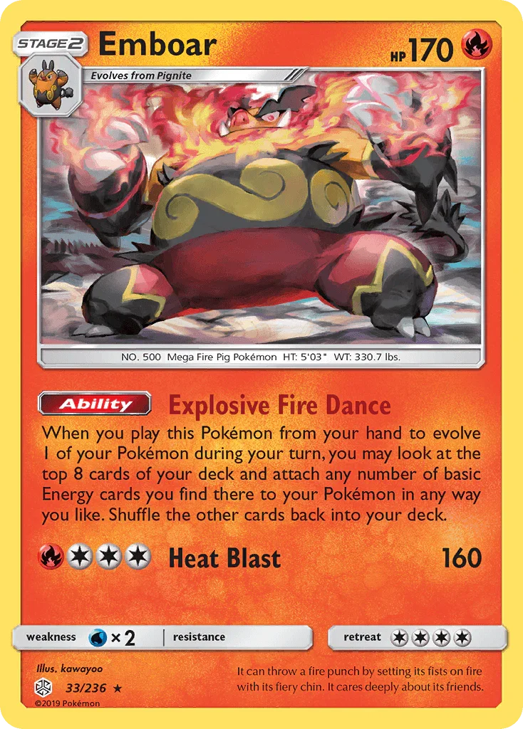 Emboar (33/236) – Sun & Moon: Cosmic Eclipse | Buy Online