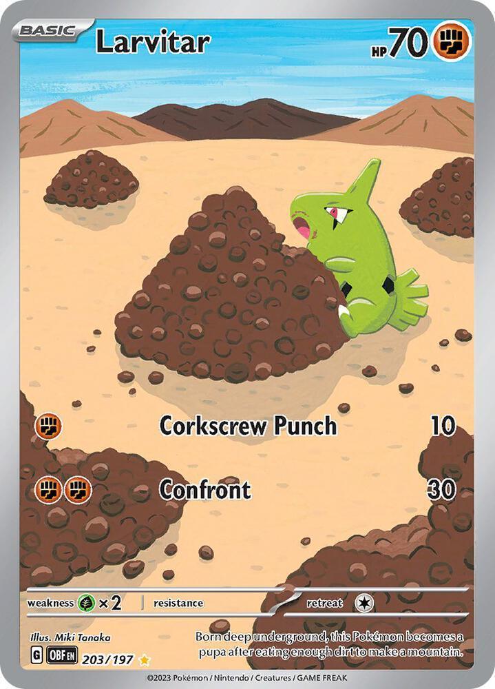 Larvitar (203/197) – Scarlet & Violet: Obsidian Flames – Buy Now