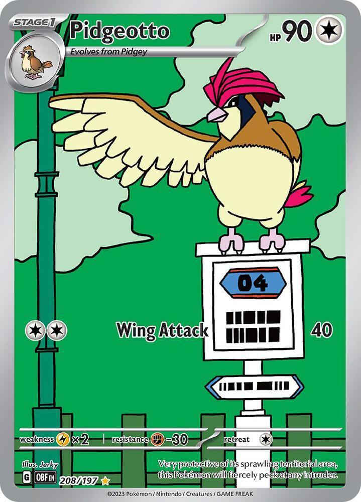 Pidgeotto (208/197) – Scarlet & Violet: Obsidian Flames - Authentic Card