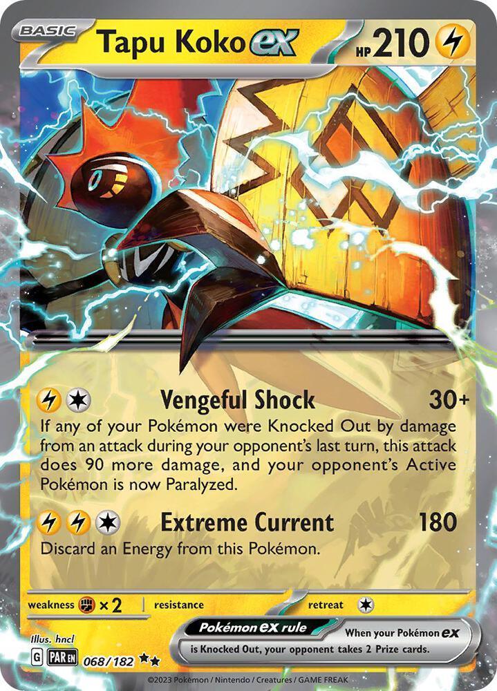 Tapu Koko ex (068/182) – Scarlet & Violet: Paradox Rift – Buy Now
