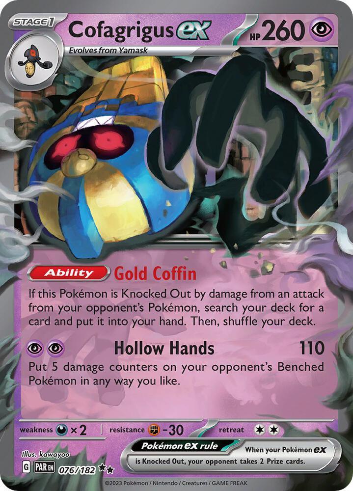 Cofagrigus ex (076/182) – Scarlet & Violet: Paradox Rift - In Stock Now