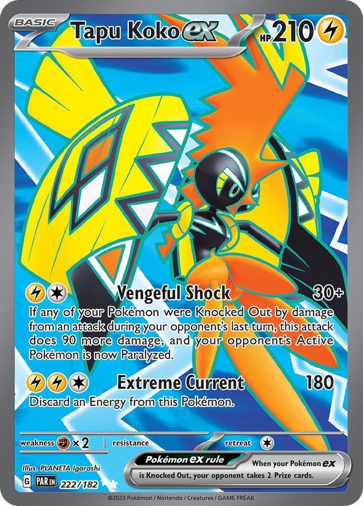 Tapu Koko ex (222/182) – Scarlet & Violet: Paradox Rift – Buy Now
