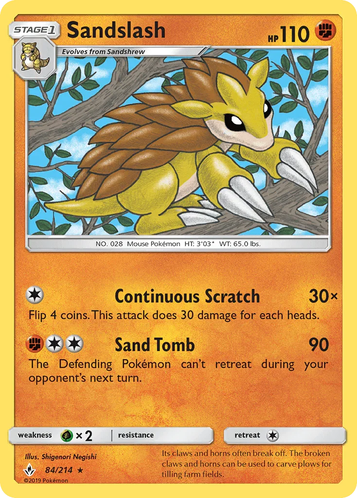 Sandslash (84/214) – Sun & Moon: Unbroken Bonds | Fast Shipping