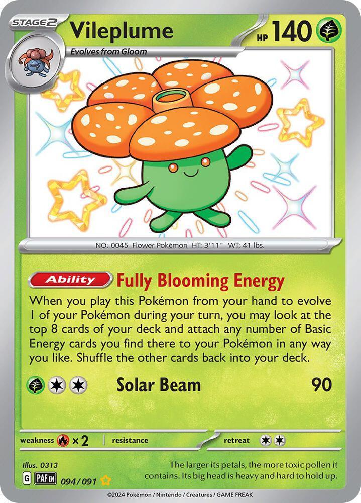 Vileplume (094/091) – Scarlet & Violet: Paldean Fates - Authentic Card