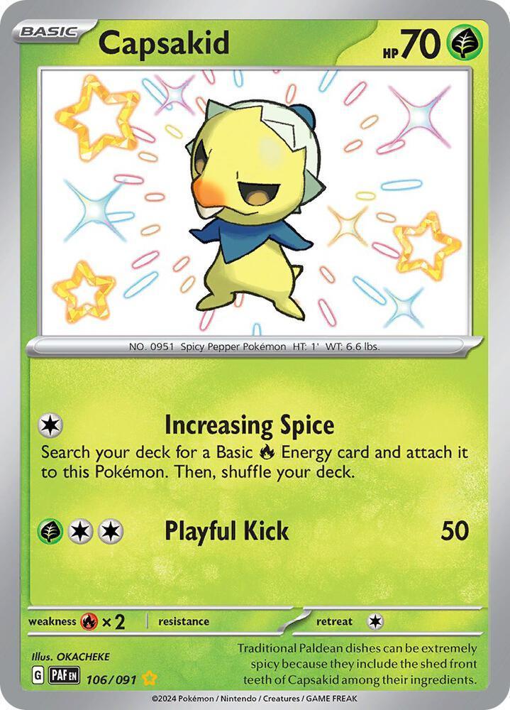 Capsakid (106/091) – Scarlet & Violet: Paldean Fates - In Stock Now