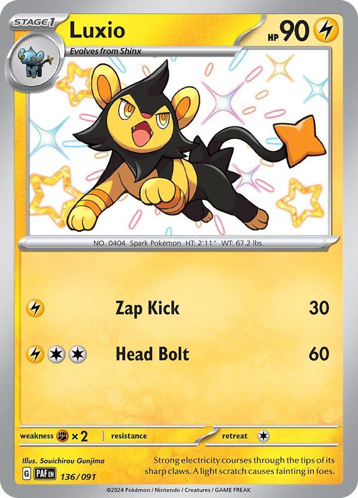 Luxio (136/091) – Scarlet & Violet: Paldean Fates | Order Now