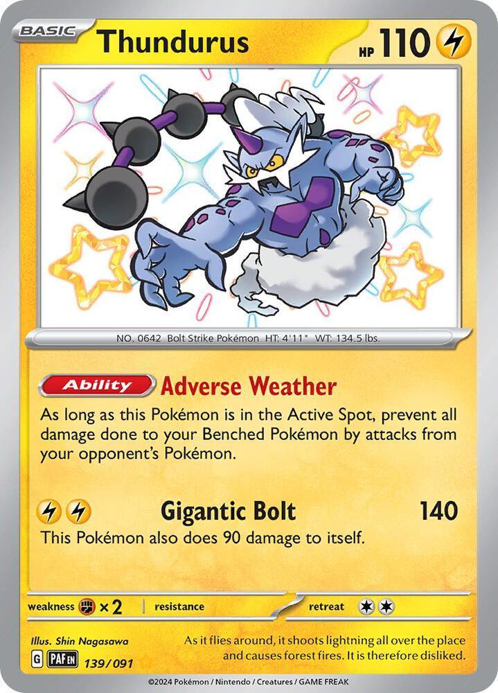 Thundurus (139/091) – Scarlet & Violet: Paldean Fates | Order Now