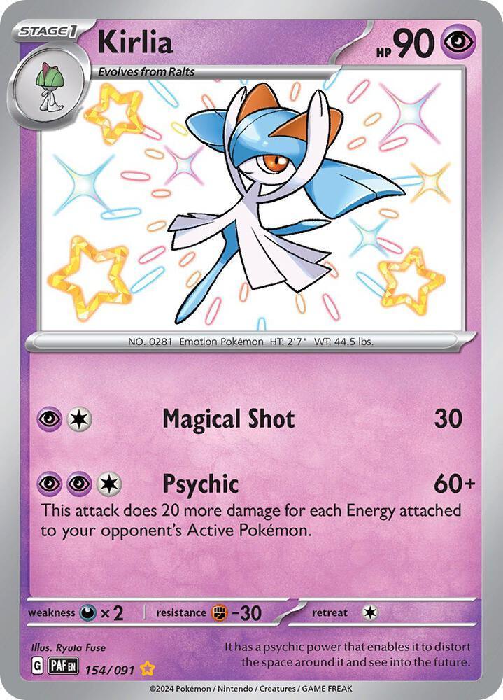 Kirlia (154/091) – Scarlet & Violet: Paldean Fates - Authentic Card