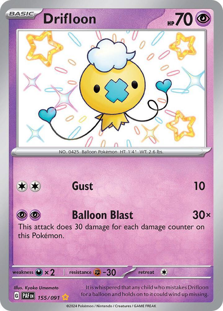 Drifloon (155/091) – Scarlet & Violet: Paldean Fates - Authentic Card