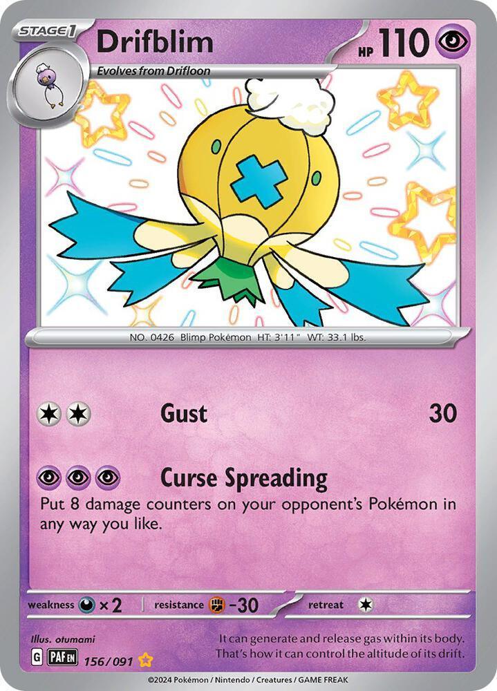 Drifblim (156/091) – Scarlet & Violet: Paldean Fates - In Stock Now