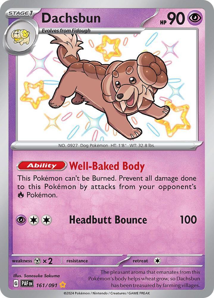 Dachsbun (161/091) – Scarlet & Violet: Paldean Fates - Authentic Card