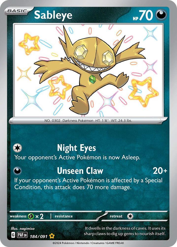 Sableye (184/091) – Scarlet & Violet: Paldean Fates | Buy Online