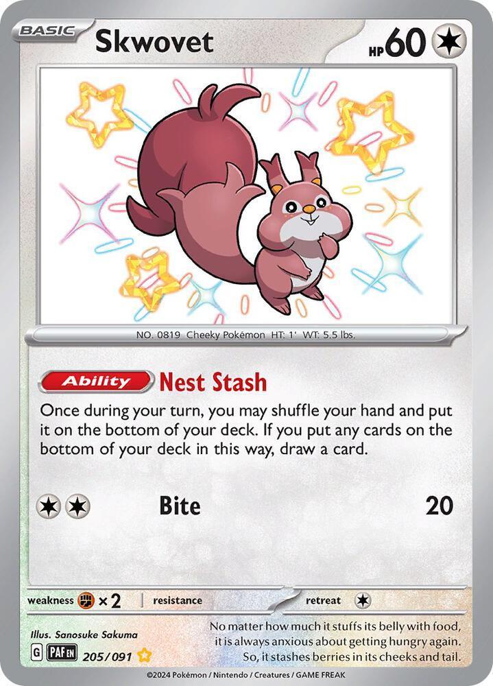 Skwovet (205/091) – Scarlet & Violet: Paldean Fates - Shop Now