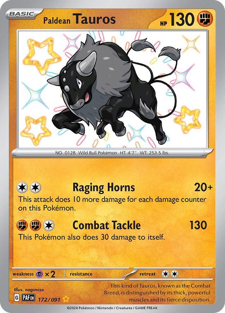 Paldean Tauros (172/091) – Scarlet & Violet: Paldean Fates – Buy Now