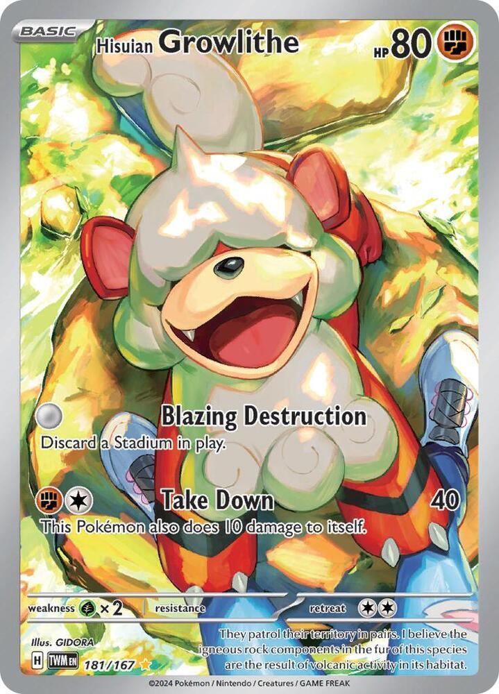 Hisuian Growlithe (181/167) – Scarlet & Violet: Twilight Masquerade | Fast Shipping