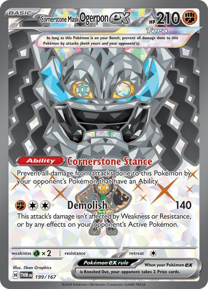 Cornerstone Mask Ogerpon ex (199/167) – Scarlet & Violet: Twilight Masquerade | Fast Shipping