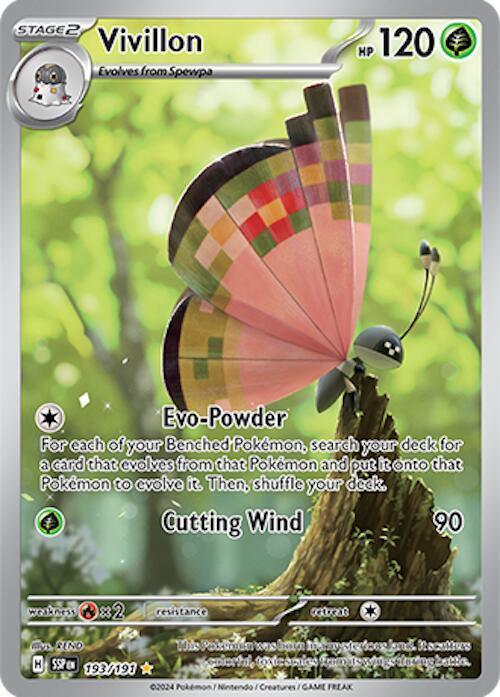 Vivillon (193/191) – Scarlet & Violet: Surging Sparks - Authentic Card