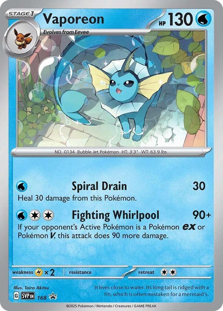 Vaporeon (SVP168) – Scarlet & Violet: Black Star Promos - Authentic Card