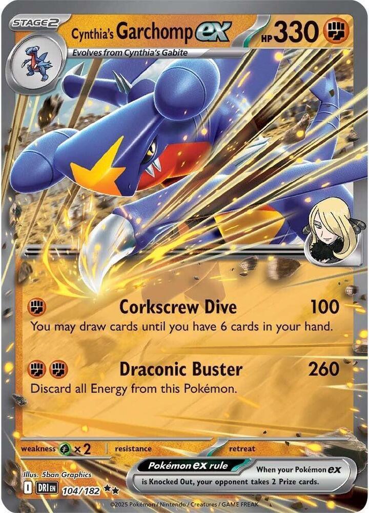Cynthia's Garchomp ex (104/182) – Scarlet & Violet: Destined Rivals | Buy Online