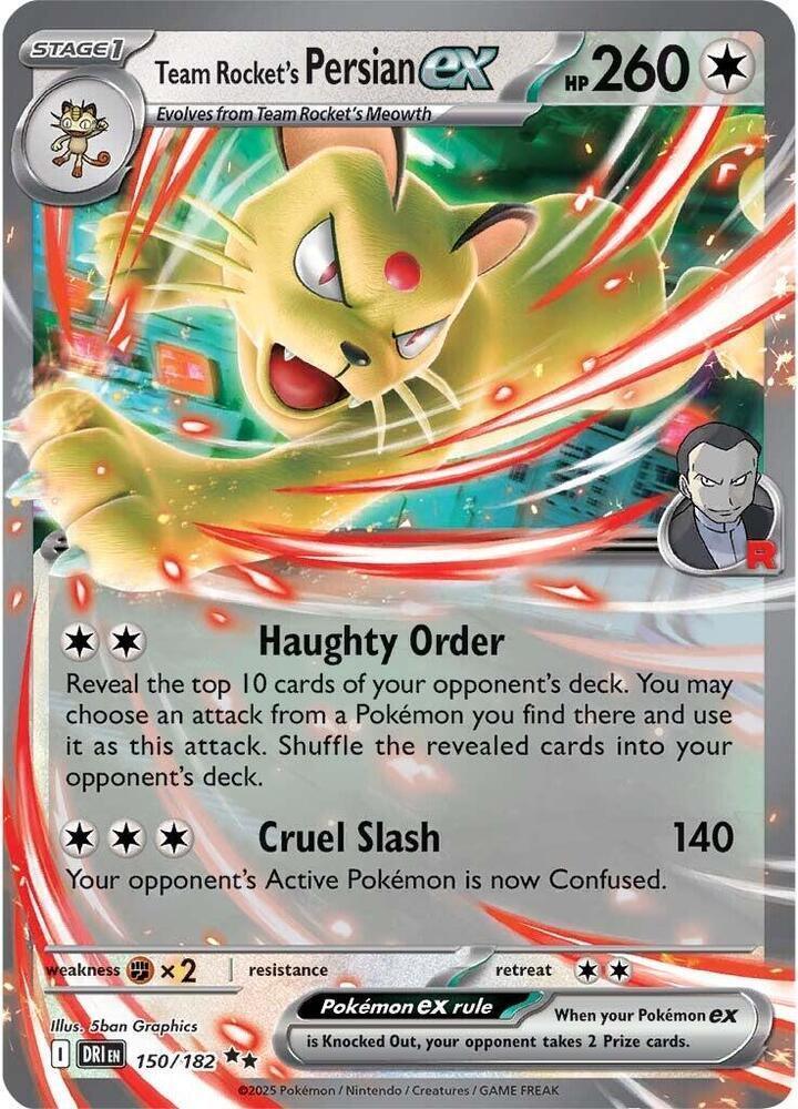 Team Rocket's Persian ex (150/182) – Scarlet & Violet: Destined Rivals | Fast Shipping