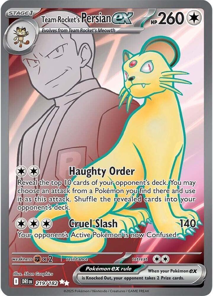 Team Rocket's Persian ex (219/182) – Scarlet & Violet: Destined Rivals | Order Today