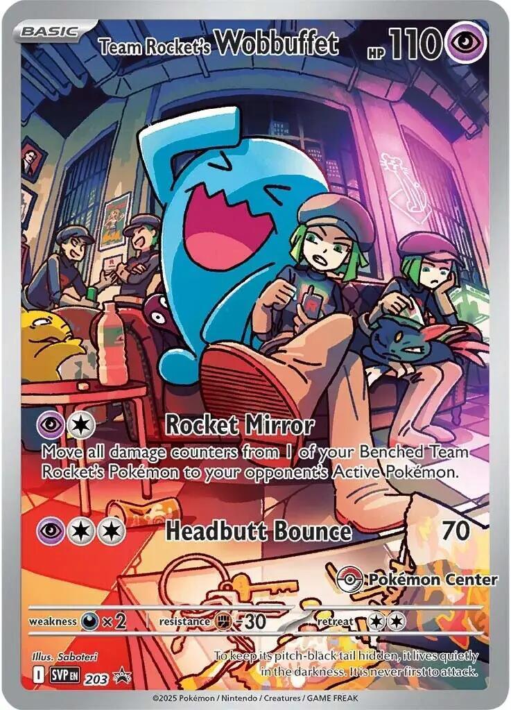 Team Rocket's Wobbuffet (203) – Scarlet & Violet: Black Star Promos - Authentic Card
