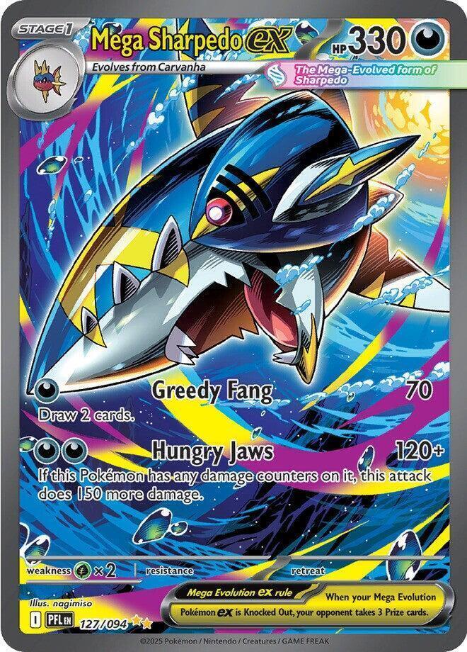 Mega Sharpedo ex (127/094) – Mega Evolution: Phantasmal Flames | Fast Shipping