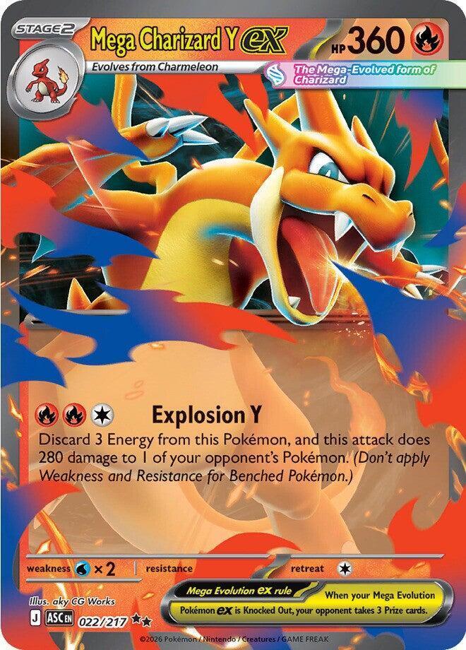 Mega Charizard Y ex (022/217) – Mega Evolution: Ascended Heroes - Authentic Card