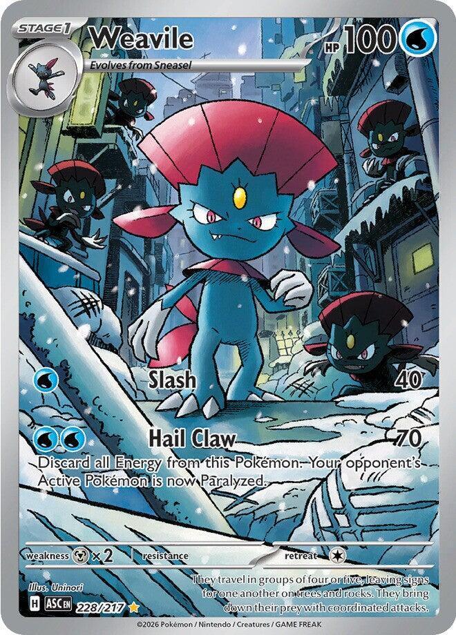 Weavile (228/217) – Mega Evolution: Ascended Heroes - Authentic Card