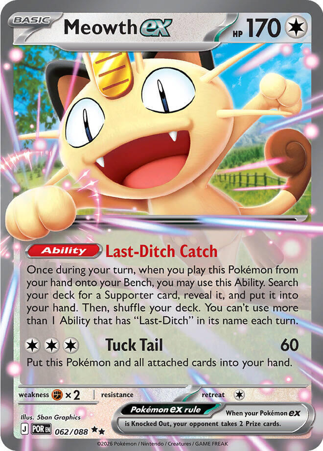 Meowth ex (062/088) – Mega Evolution: Perfect Order – For Sale