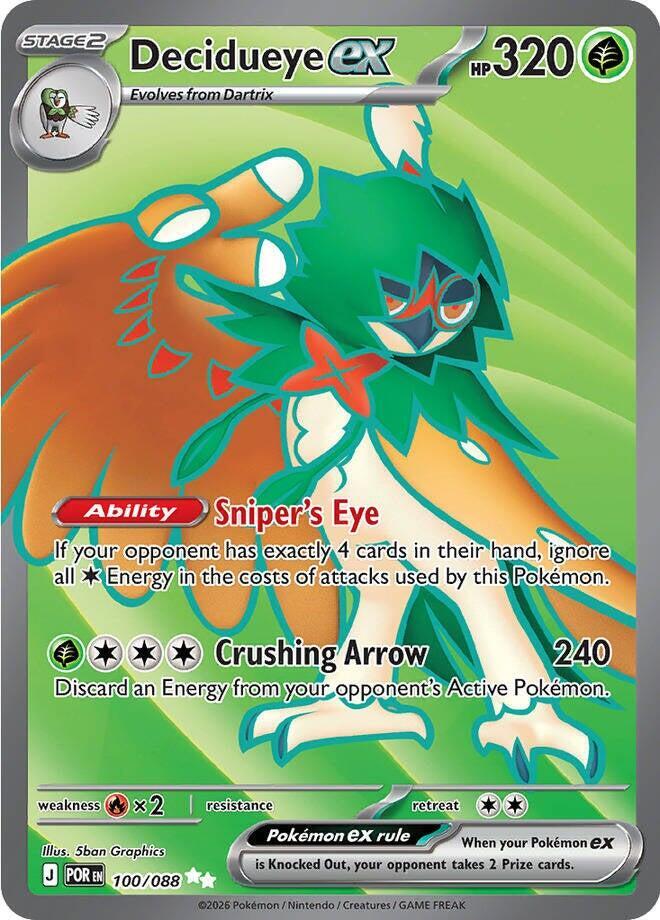 Decidueye ex (100/088) – Mega Evolution: Perfect Order | Order Now