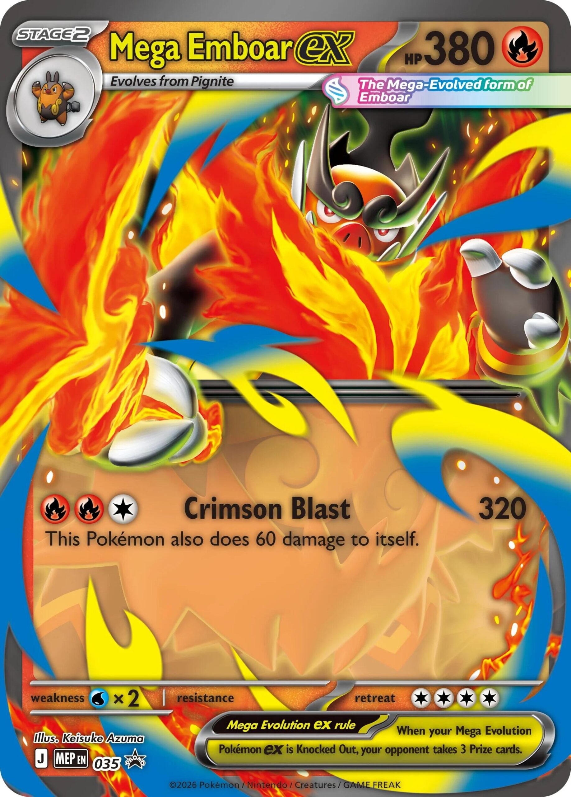 Mega Emboar ex (035) – Mega Evolution Promo - Authentic Card